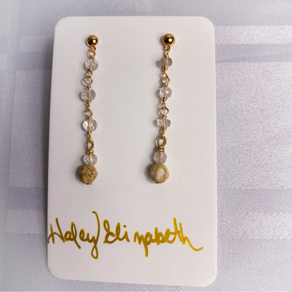 Picasso Jasper & Rutilated Quartz Earrings